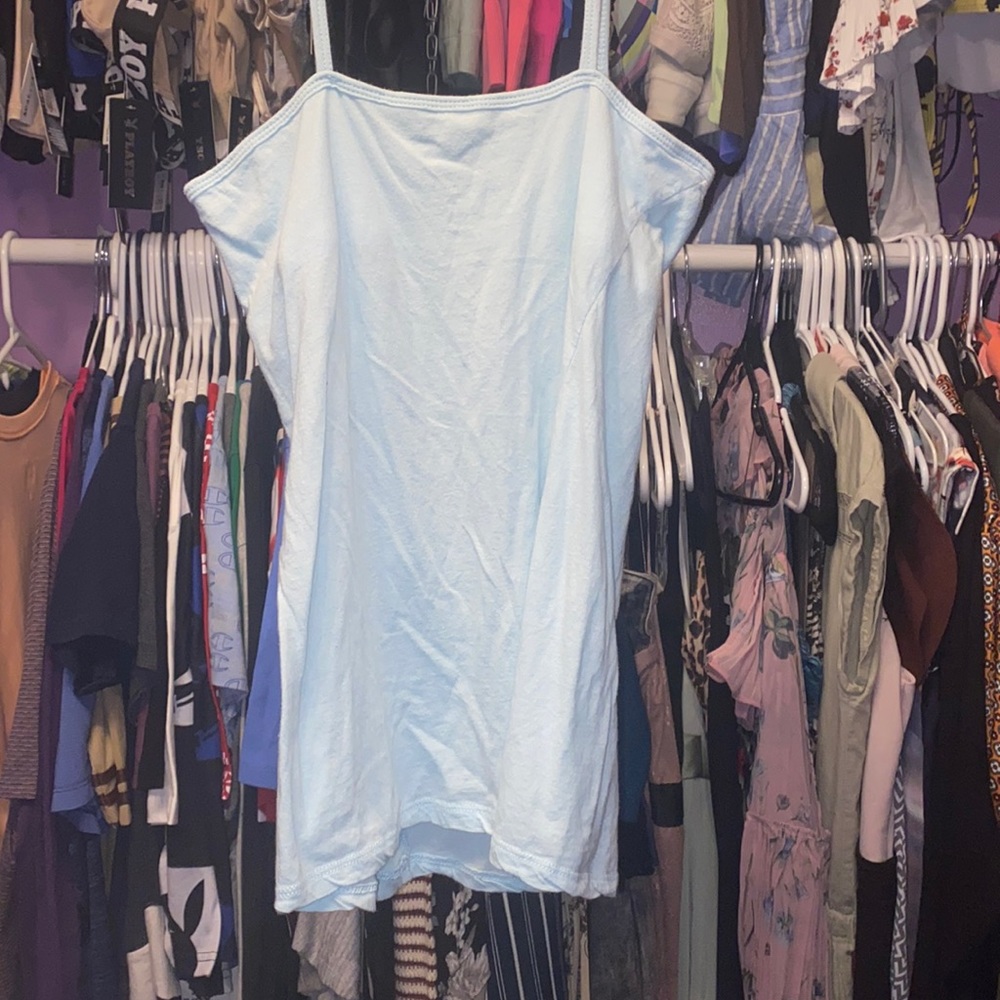 Blue soft GRG ladies tank top straps great shape design in Montreal 🇨🇦 Sz Smal